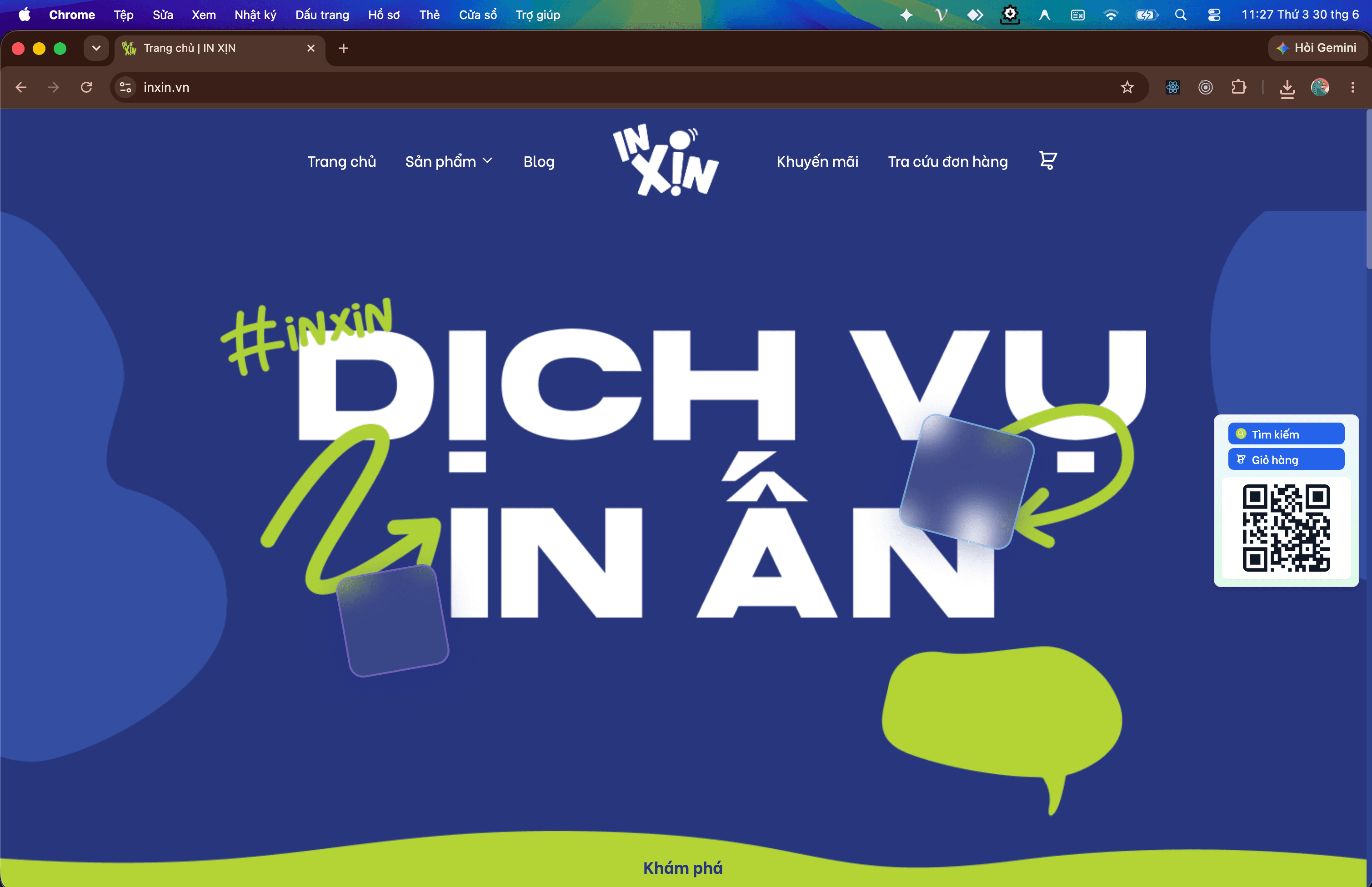 INXIN.VN interface preview